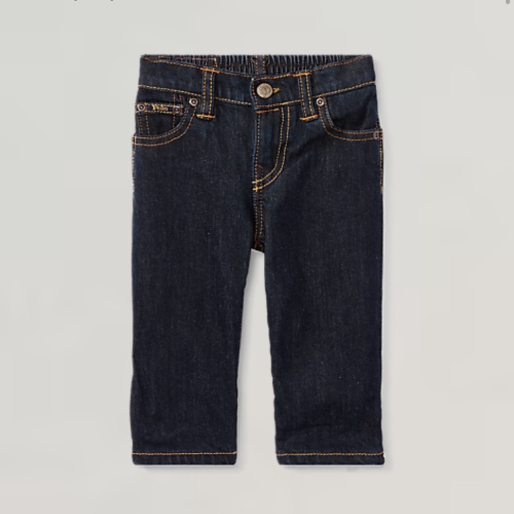 Ralph Lauren Kids Orange Bear T-Shirt and Hampton Stretch Jeans Set - Picture 5 of 8